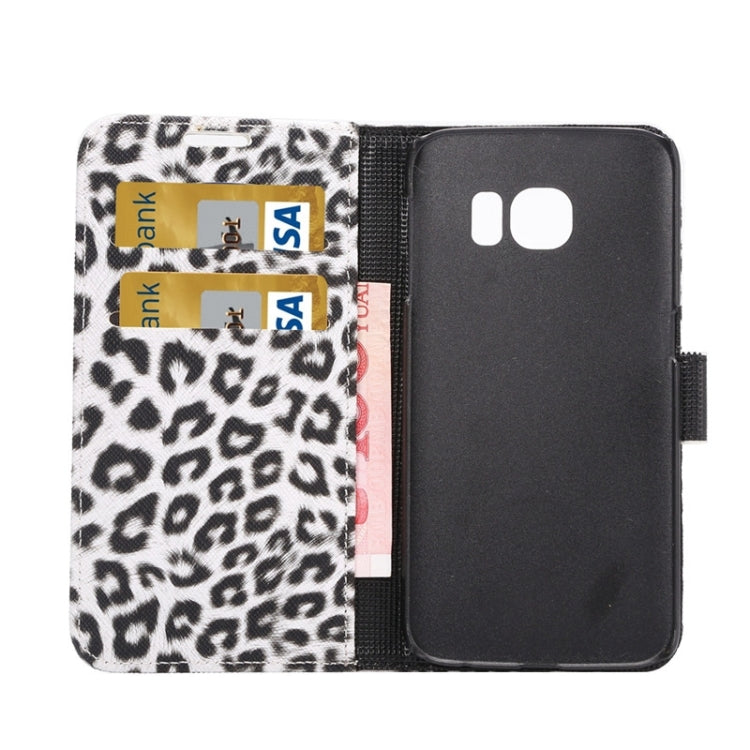 For Galaxy S6 Edge / G925 Leopard Texture Leather Case with Holder & Card Slots & Wallet