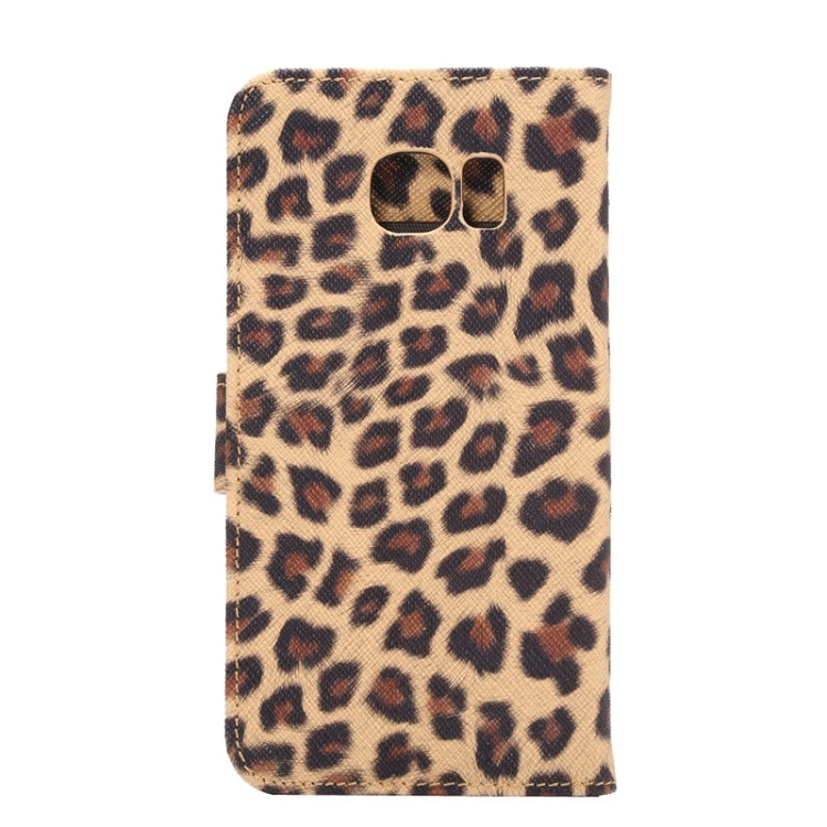 For Galaxy S6 Edge / G925 Leopard Texture Leather Case with Holder & Card Slots & Wallet