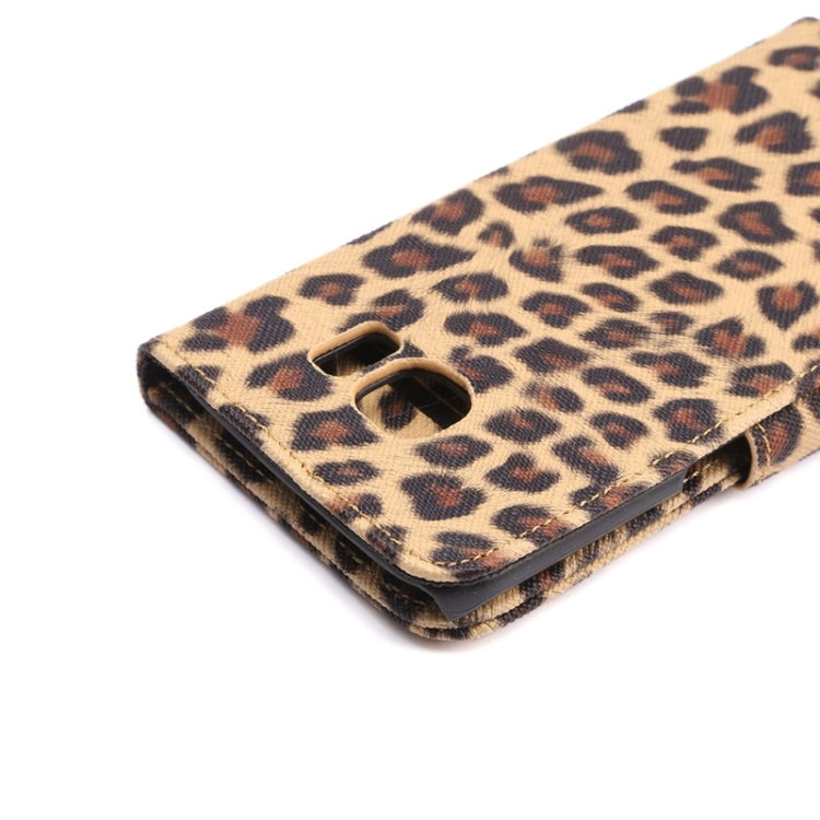For Galaxy S6 Edge / G925 Leopard Texture Leather Case with Holder & Card Slots & Wallet