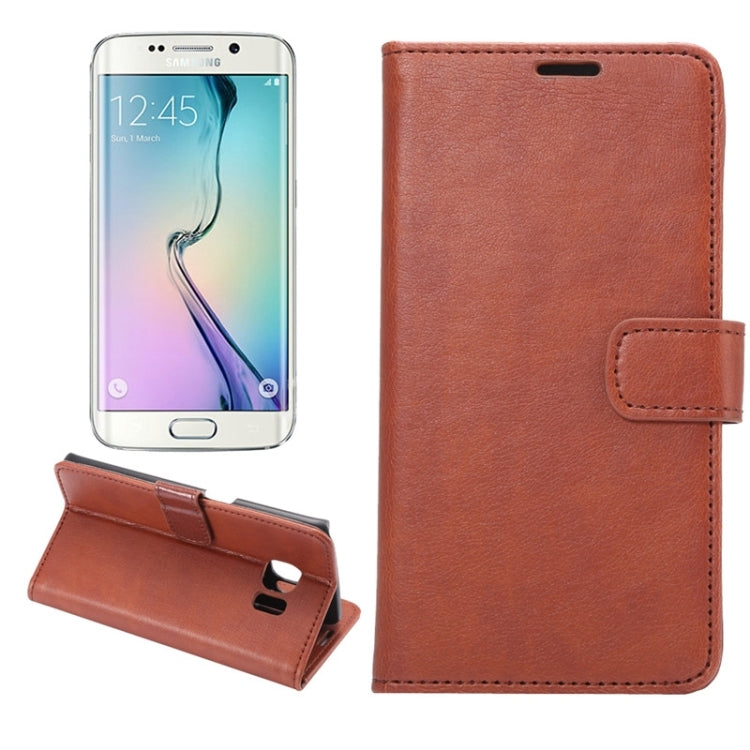 For Galaxy S6 Edge / G925 Crazy Horse Texture Magnetic Snap Leather Case with Holder & Card Slots & Wallet