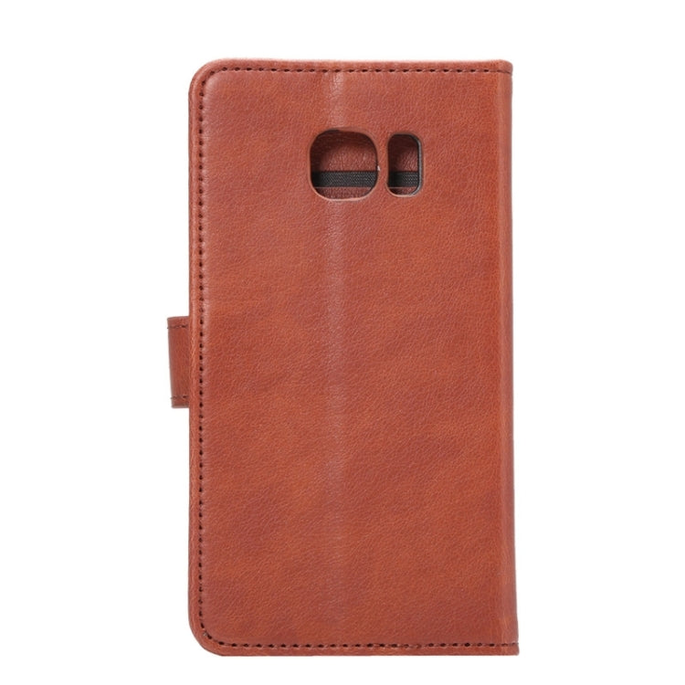 For Galaxy S6 Edge / G925 Crazy Horse Texture Magnetic Snap Leather Case with Holder & Card Slots & Wallet