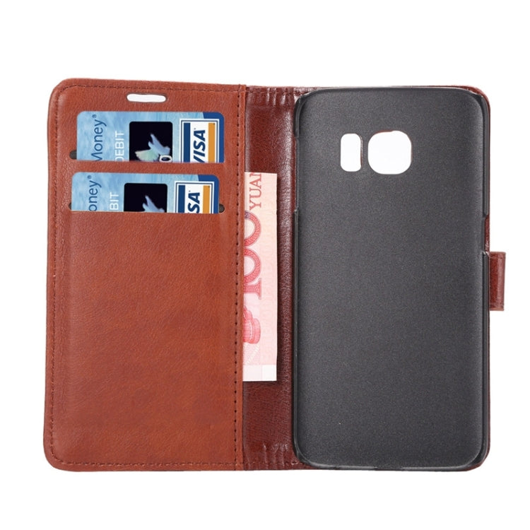 For Galaxy S6 Edge / G925 Crazy Horse Texture Magnetic Snap Leather Case with Holder & Card Slots & Wallet