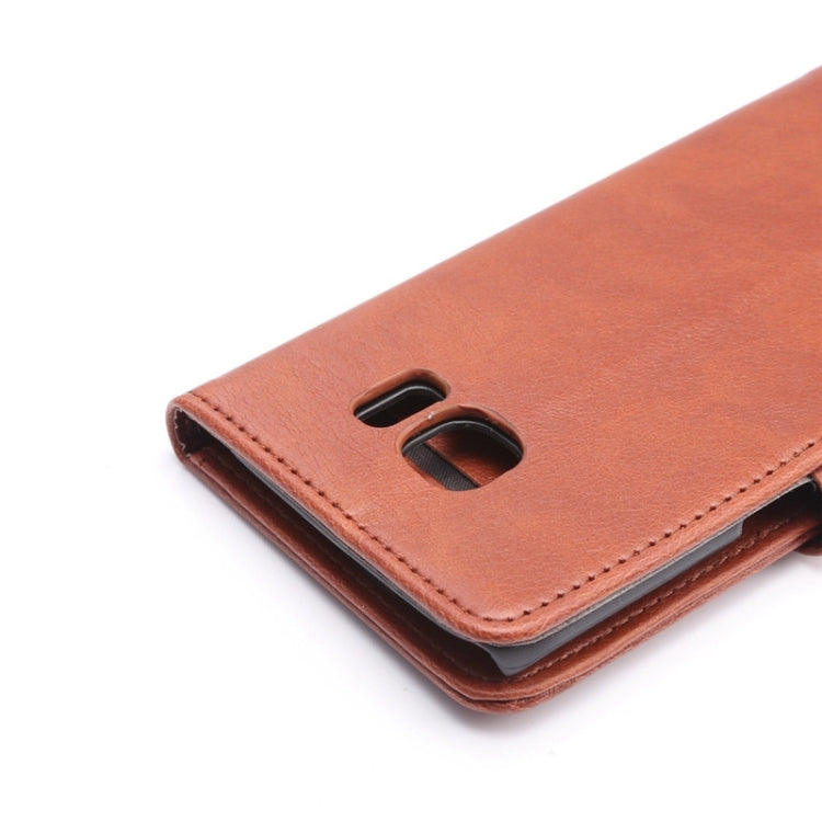 For Galaxy S6 Edge / G925 Crazy Horse Texture Magnetic Snap Leather Case with Holder & Card Slots & Wallet
