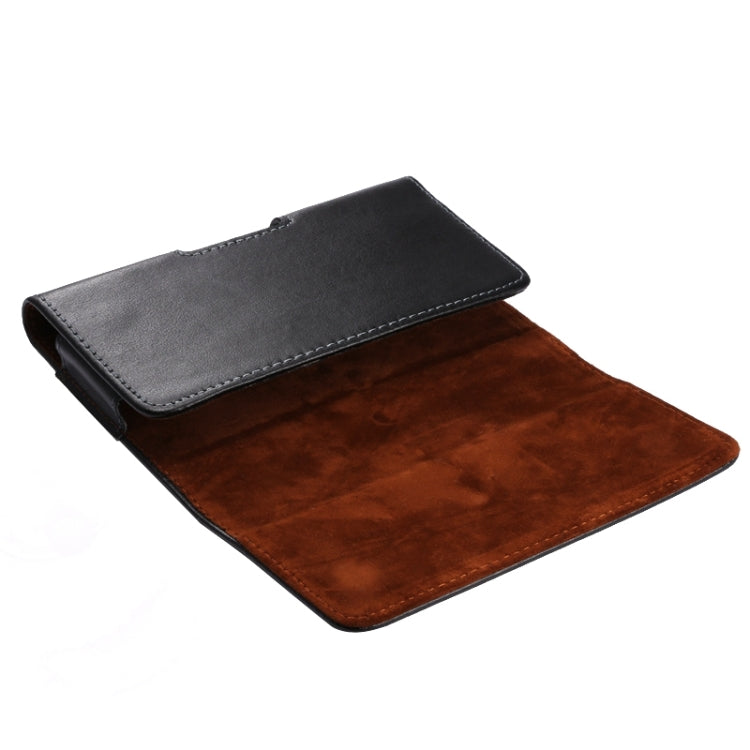 Universal Horizontal Style Leather Case Waist Bag with Back Splint