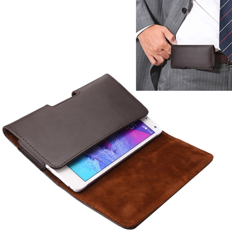 Universal Horizontal Style Leather Case Waist Bag with Back Splint