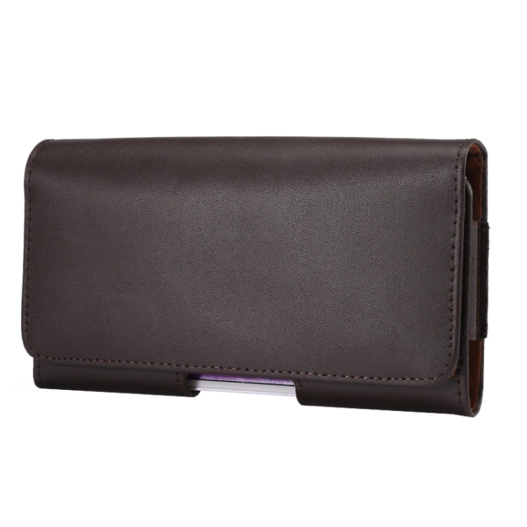 Universal Horizontal Style Leather Case Waist Bag with Back Splint