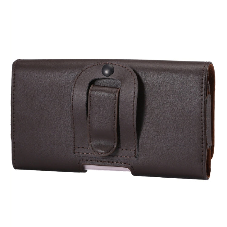 Universal Horizontal Style Leather Case Waist Bag with Back Splint