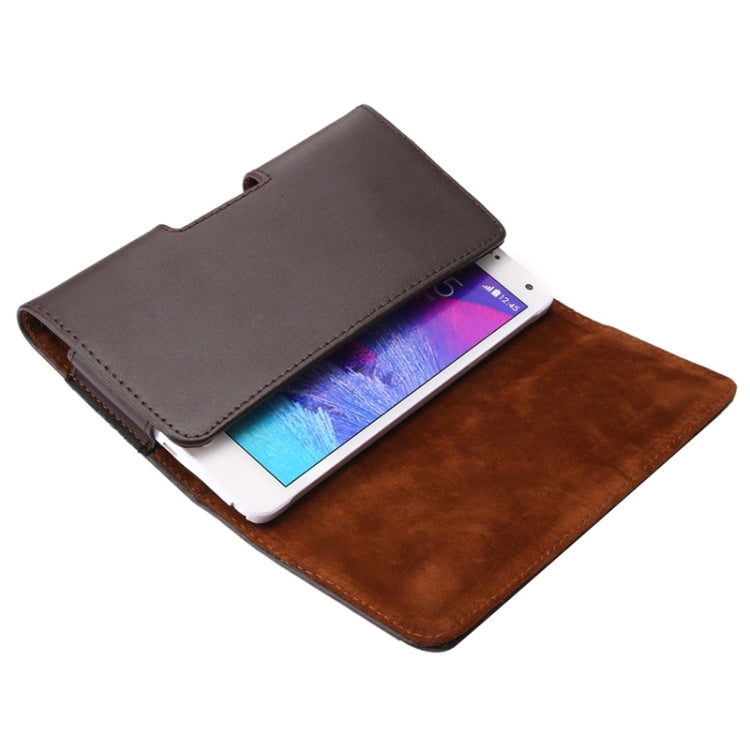 Universal Horizontal Style Leather Case Waist Bag with Back Splint