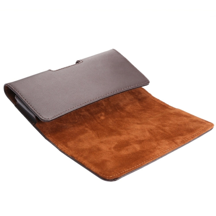 Universal Horizontal Style Leather Case Waist Bag with Back Splint
