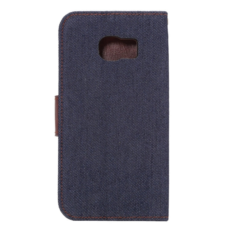 For Galaxy S6 Edge / G9250 Denim Texture TPU Leather Case with Holder & Card Slots & Wallet