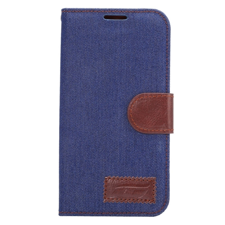 For Galaxy S6 Edge / G9250 Denim Texture TPU Leather Case with Holder & Card Slots & Wallet