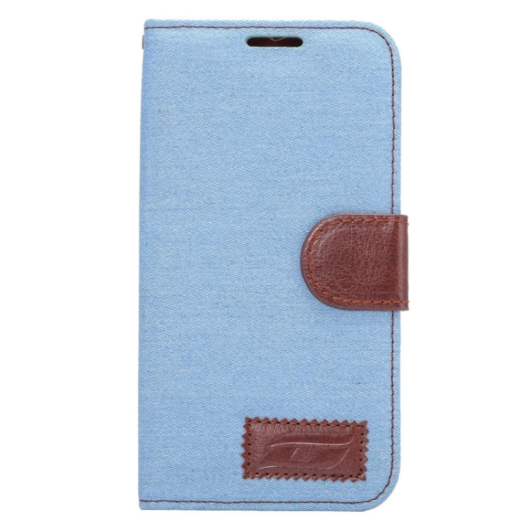 For Galaxy S6 Edge / G9250 Denim Texture TPU Leather Case with Holder & Card Slots & Wallet