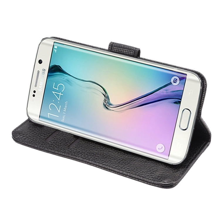For Galaxy S6 Edge / G9250 Lichee Texture PC PU Leather Case with Holder & Card Slots & Wallet