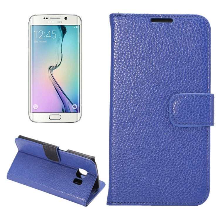 For Galaxy S6 Edge / G9250 Lichee Texture PC PU Leather Case with Holder & Card Slots & Wallet