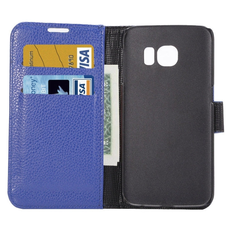 For Galaxy S6 Edge / G9250 Lichee Texture PC PU Leather Case with Holder & Card Slots & Wallet
