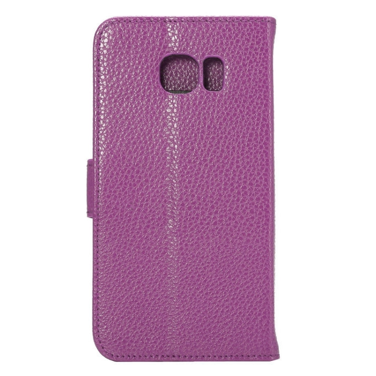 For Galaxy S6 Edge / G9250 Lichee Texture PC PU Leather Case with Holder & Card Slots & Wallet