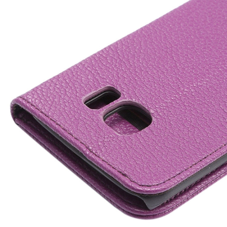 For Galaxy S6 Edge / G9250 Lichee Texture PC PU Leather Case with Holder & Card Slots & Wallet