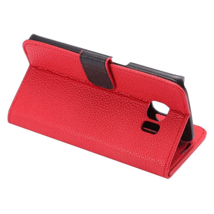 For Galaxy S6 Edge / G9250 Lichee Texture PC PU Leather Case with Holder & Card Slots & Wallet