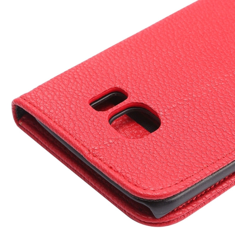 For Galaxy S6 Edge / G9250 Lichee Texture PC PU Leather Case with Holder & Card Slots & Wallet