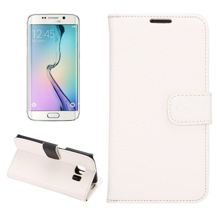 For Galaxy S6 Edge / G9250 Lichee Texture PC PU Leather Case with Holder & Card Slots & Wallet