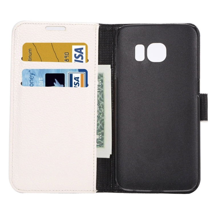 For Galaxy S6 Edge / G9250 Lichee Texture PC PU Leather Case with Holder & Card Slots & Wallet