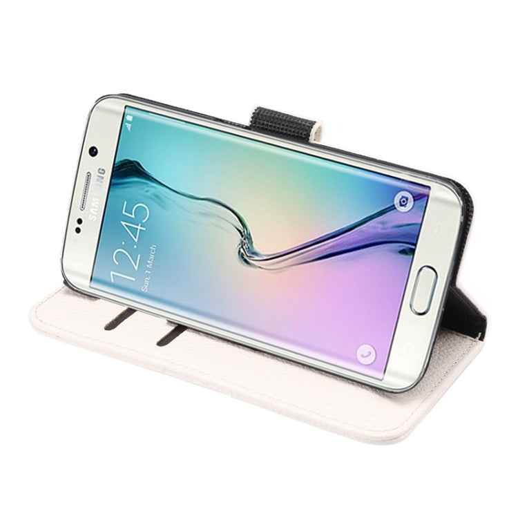 For Galaxy S6 Edge / G9250 Lichee Texture PC PU Leather Case with Holder & Card Slots & Wallet