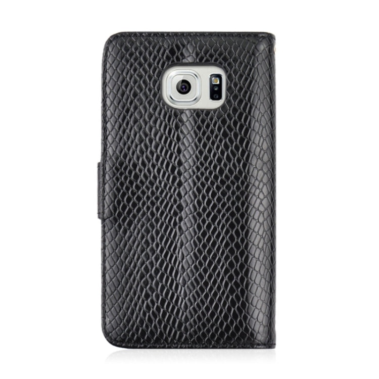 For Galaxy S6 / G920 Ultrathin Snakeskin Texture Wallet Style Leather + TPU Case with Holder