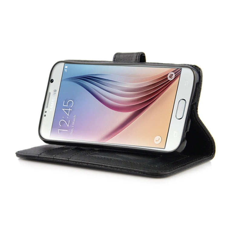 For Galaxy S6 / G920 Ultrathin Snakeskin Texture Wallet Style Leather + TPU Case with Holder
