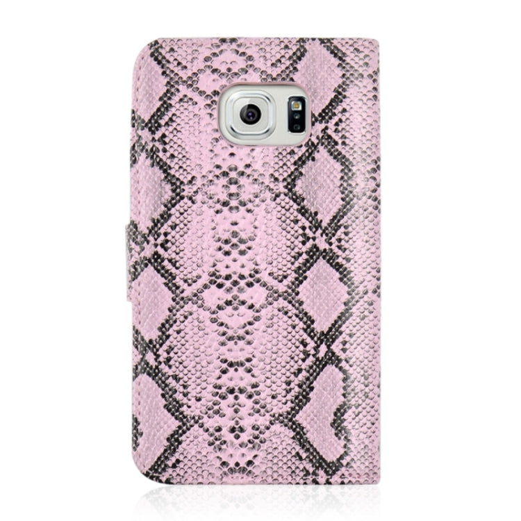 For Galaxy S6 / G920 Ultrathin Snakeskin Texture Wallet Style Leather + TPU Case with Holder