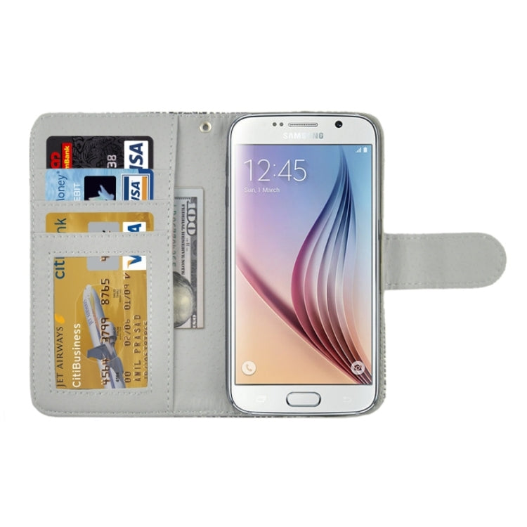 For Galaxy S6 / G920 Ultrathin Snakeskin Texture Wallet Style Leather + TPU Case with Holder