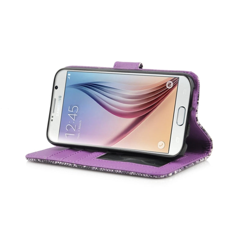 For Galaxy S6 / G920 Ultrathin Snakeskin Texture Wallet Style Leather + TPU Case with Holder