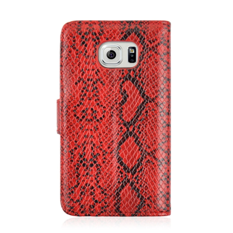 For Galaxy S6 / G920 Ultrathin Snakeskin Texture Wallet Style Leather + TPU Case with Holder