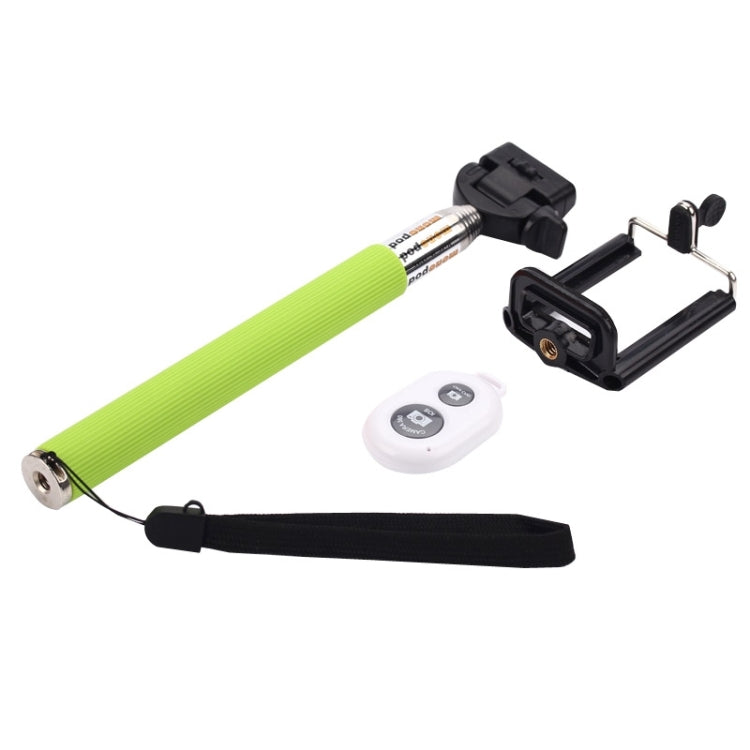 3 in 1 Wireless Remote Controler +  Handheld Monopod + Phone Holder for Smart Phones, Length:22cm-100cm(Green)