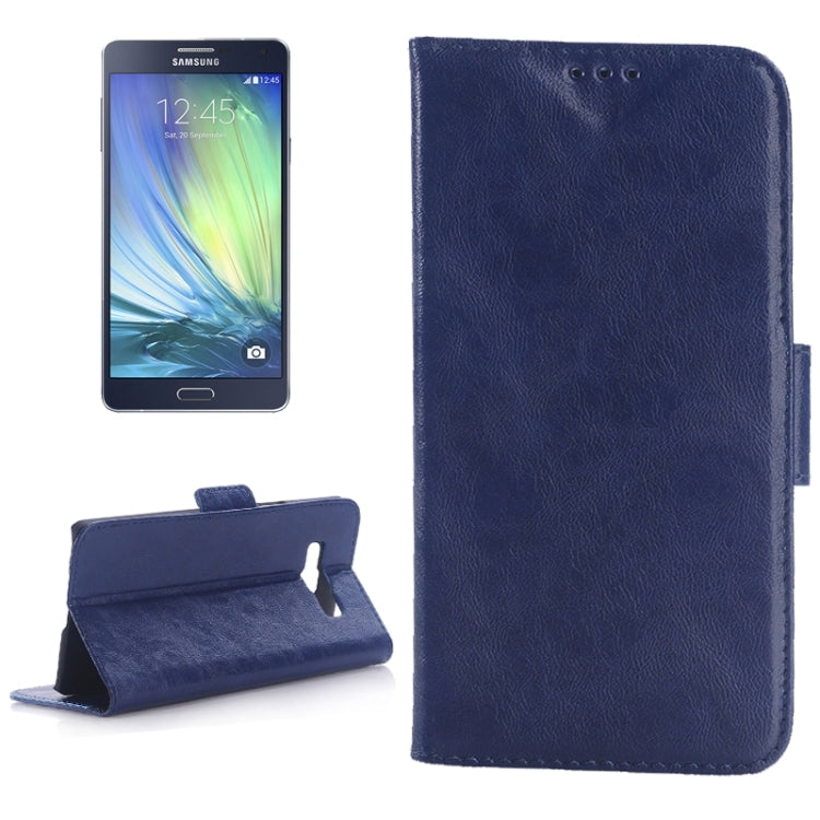 Oil Skin Texture Leather Case with Holder & Card Slots for Galaxy A7 / A700F