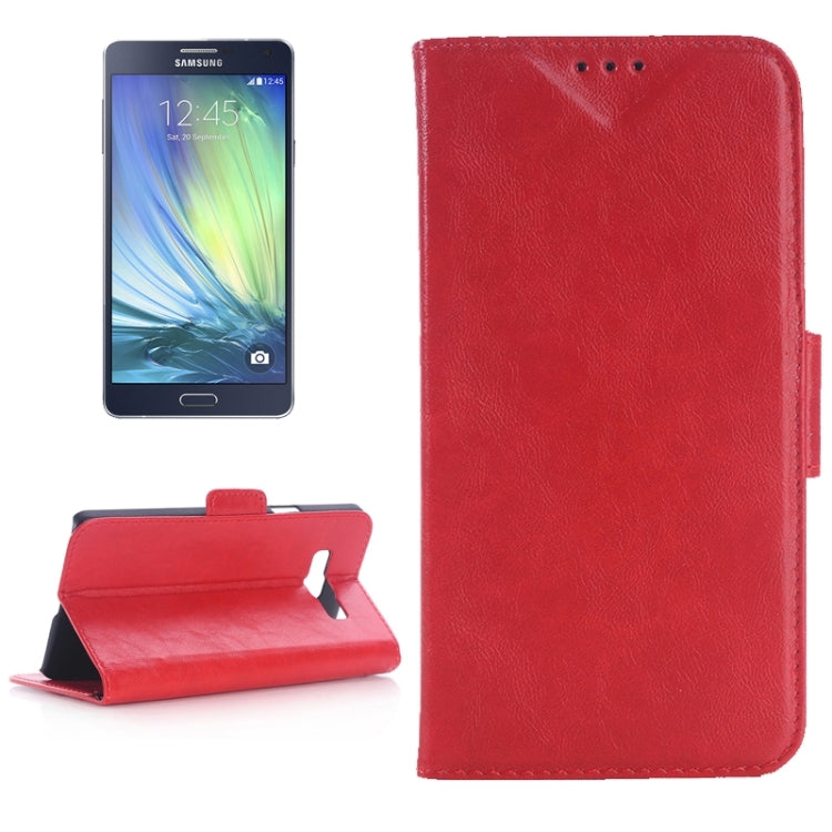 Oil Skin Texture Leather Case with Holder & Card Slots for Galaxy A7 / A700F