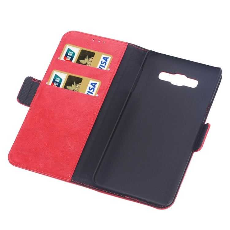 Oil Skin Texture Leather Case with Holder & Card Slots for Galaxy A7 / A700F