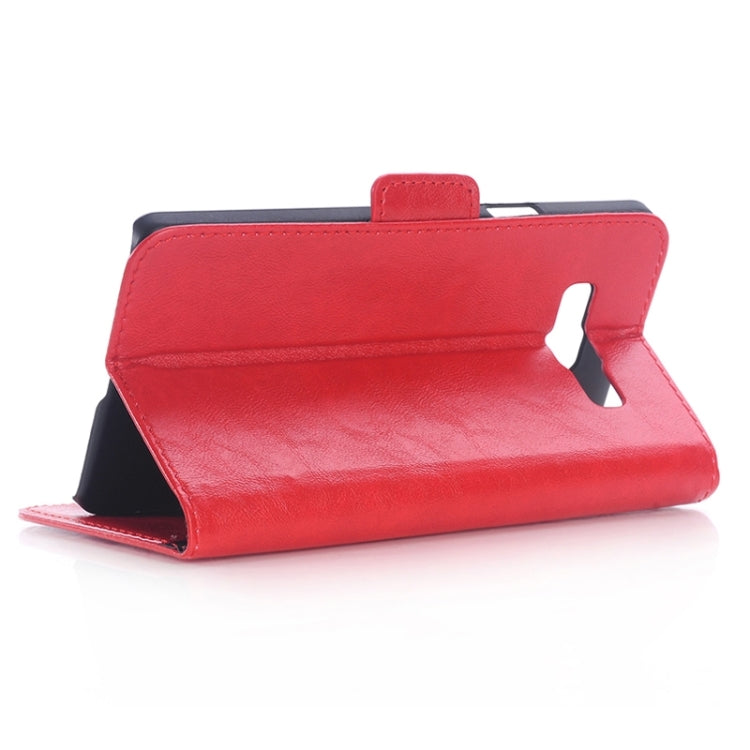 Oil Skin Texture Leather Case with Holder & Card Slots for Galaxy A7 / A700F