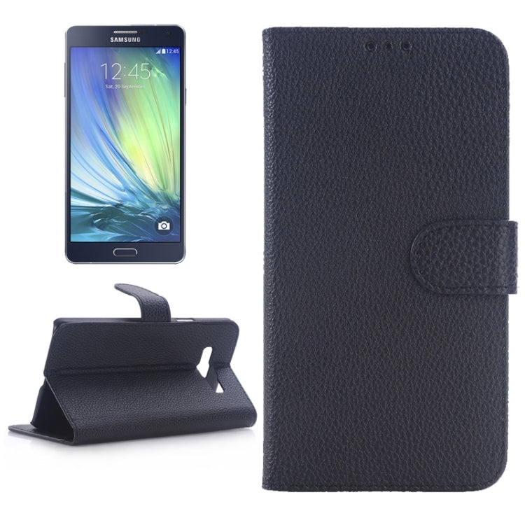 Litchi Texture Leather Case with Holder & Card Slots for Galaxy A7 / A700F