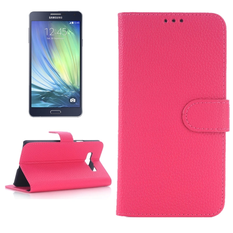 Litchi Texture Leather Case with Holder & Card Slots for Galaxy A7 / A700F