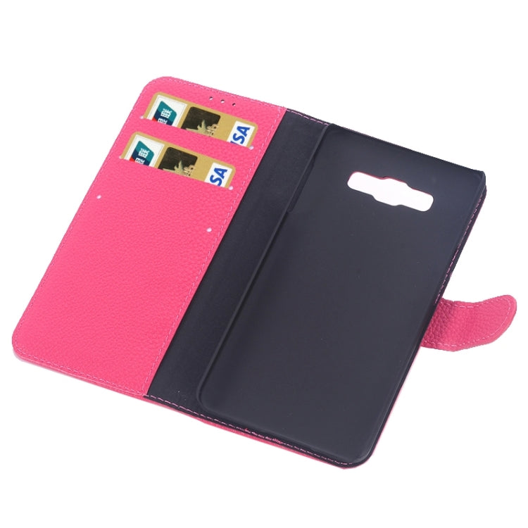 Litchi Texture Leather Case with Holder & Card Slots for Galaxy A7 / A700F
