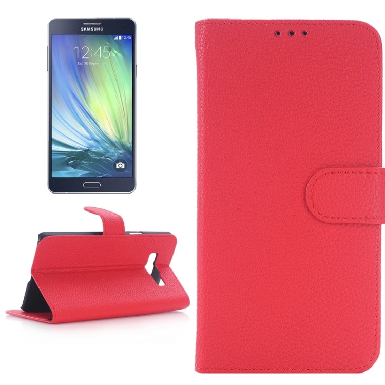 Litchi Texture Leather Case with Holder & Card Slots for Galaxy A7 / A700F