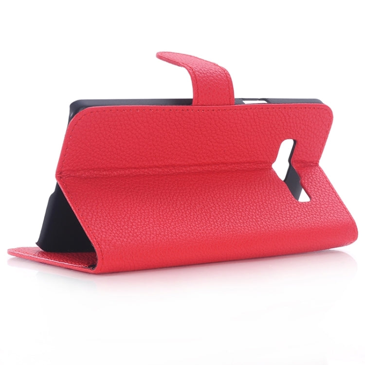Litchi Texture Leather Case with Holder & Card Slots for Galaxy A7 / A700F