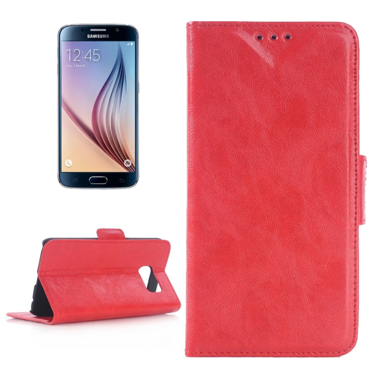 For Galaxy S6 / G920 Oil Skin Texture Leather Case with Holder & Card Slots