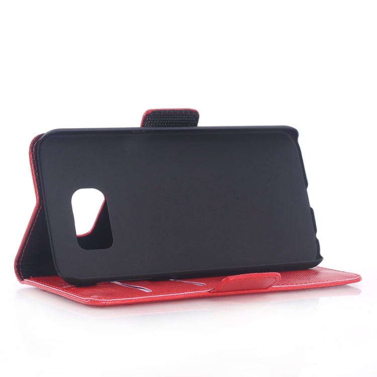 For Galaxy S6 / G920 Oil Skin Texture Leather Case with Holder & Card Slots