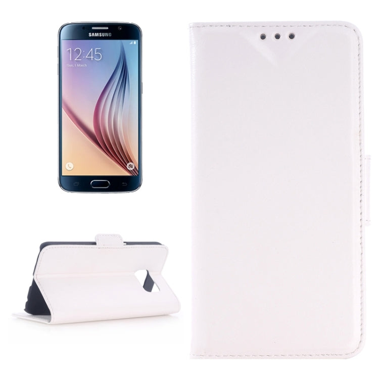 For Galaxy S6 / G920 Oil Skin Texture Leather Case with Holder & Card Slots