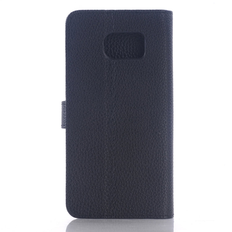 For Galaxy S6 / G920 Litchi Texture Leather Case with Holder & Card Slots