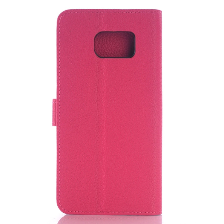 For Galaxy S6 / G920 Litchi Texture Leather Case with Holder & Card Slots