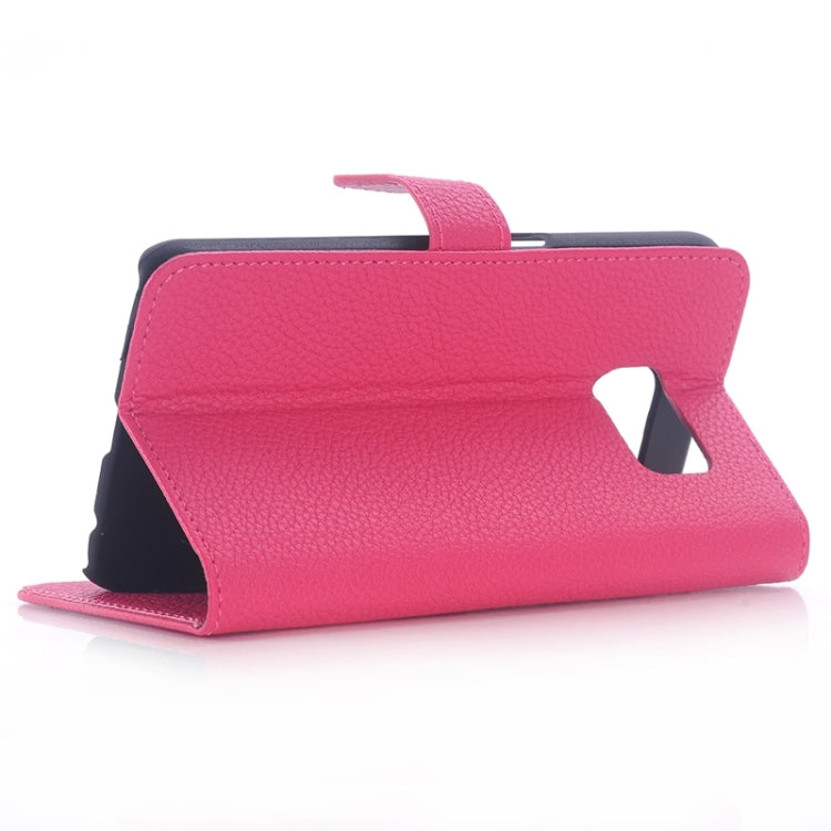 For Galaxy S6 / G920 Litchi Texture Leather Case with Holder & Card Slots