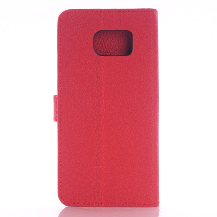 For Galaxy S6 / G920 Litchi Texture Leather Case with Holder & Card Slots