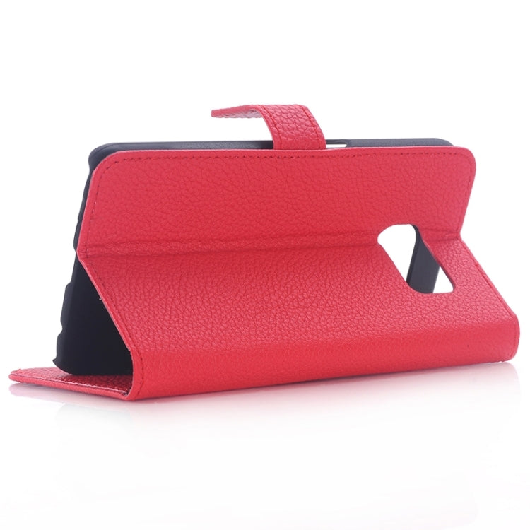 For Galaxy S6 / G920 Litchi Texture Leather Case with Holder & Card Slots